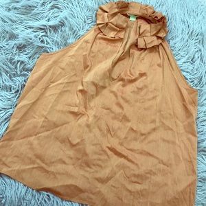 Hawks orange ruffle collar blouse